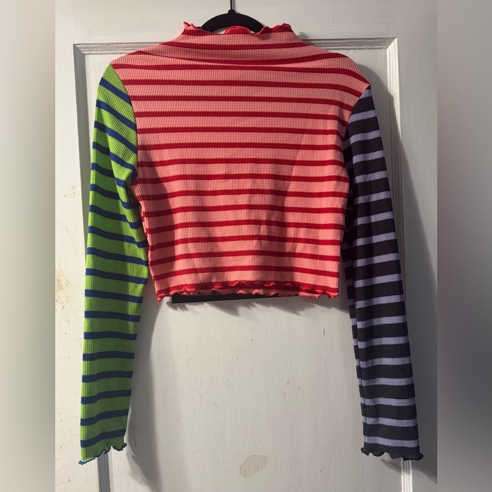 Cropped Multicolor Striped Top